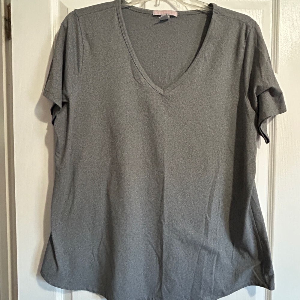Elegant Gray V-Neck Women's Tee
